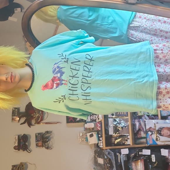 Chicken Whisperer t-shirt โ LG โ Mint Green color โ Rooster โ 100% preshrunk cot - Picture 1 of 11